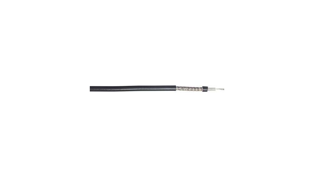 Coaxial Cable PVC 4.9mm 50Ohm Tinned Copper Black 100m
